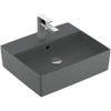 Villeroy & Boch memento 2.0 opzetwastafel - 50x42cm - 1 kraangat - met overloop CeramicPlus - Graphite (mat grijs) SW479728