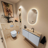 MONDIAZ TURE-DLUX Meuble toilette - 100cm - Clay - EDEN - vasque Frappe - position centrale - 1 trou de robinet SW1102714