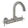 Grohe Atrio Robinet de bain mural avec inverseur et raccords entraxe 15cm avec poignées croix Supersteel SW225068 Grohe Atrio Robinet de bain mural avec inverseur et raccords entraxe 15cm avec poignées croix Supersteel SW225068