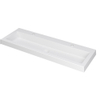 Ink dock lavabo 120x6x40cm 2 trous pour robinets 1 évier polystone blanc mat SW352246