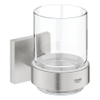 GROHE Start Cube Porte-brosse à dents - 9.5x10.6x7.2cm - avec verre - super acier SW878332