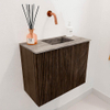 Mondiaz JOYA-DLUX 50cm toiletmeubel - kleur Walnut - Wastafel FAYE positie Rechts Zonder kraangat kleur Oza. SW1424547