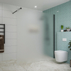 Fortifura Galeria inloopdouche - 180x200cm - glas - wandarm - mat zwart SW876798