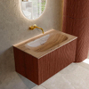MONDIAZ KURVE-DLUX Meuble de salle de bains 80 cm couleur Ruby avec 1 tiroir et 0 porte. Lavabo BIG SMALL Central sans trou de robinet Arena. SW1431482