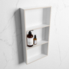 Mondiaz Easy nis 29.5x59.5x8cm voor Inbouw/opbouw 3 open vakken Solid surface Talc/Linen SW643785