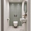 Adema Salina 2.0 Ensemble WC - 48.5x36x32cm - à fond profond - sans rebord de rinçage - réservoir encastré QeramiQ - softclose - quickrelease - abattant de WC - plaque de commande métallique gunmetal - boutons ronds - blanc SW1474587