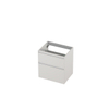 INK Wastafelonderkast - 60x45x65cm - 2 lades - greeploos - MDF lak - Hoogglans wit SW693196