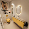 MONDIAZ TURE-DLUX Meuble toilette - 120cm - Ocher - EDEN - vasque Frappe - position centrale - 1 trou de robinet SW1102894