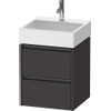 Duravit Ketho.2 Wastafelonderbouwkast - met 2 laden - 48.4x46x54.9cm - met grepen antraciet - grafiet supermat SW772352