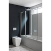 Simpsons Design badwand 3 delig 150x150cm zilver profiel helder glas SW276814 Simpsons Design badwand 3 delig 150x150cm zilver profiel helder glas SW276814