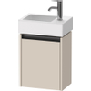 Duravit Ketho.2 Wastafelonderbouwkast - met 1 deur - 36.4x23.8x44cm links - met greep antraciet - taupe supermat SW773143