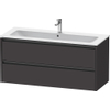 Duravit ketho 2 meuble de lavabo avec 2 tiroirs pour lavabo simple 121x48x55cm avec poignées anthracite graphite super mat SW772972