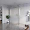 Fortifura Galeria Douche à l'italienne - 110x200cm - verre clair nervuré - anticalcaire - verre de sécurité 8mm - 2 parois latérales 40cm - avec bras muraux et profilés d'angle - Gunmetal SW993213