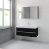 Bruynzeel Palitano badmeubelset 56.5x120x46cm 1 kraangat 1 wasbak 2 lades met spiegelkast met softclose zwart eiken SW384727 Bruynzeel Palitano badmeubelset 56.5x120x46cm 1 kraangat 1 wasbak 2 lades met spiegelkast met softclose zwart eiken SW384727