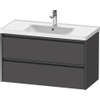 Duravit ketho 2 meuble sous lavabo avec 2 tiroirs 98.4x45.5x54.9cm avec poignées anthracite graphite mat SW772366