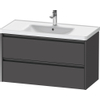 Duravit Ketho.2 Wastafelonderbouwkast - met 2 laden - 98.4x45.5x54.9cm - met grepen antraciet - grafiet mat SW772366