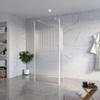 Fortifura Galeria Vrijstaande Inloopdouche - 90x200cm - helder geribbeld - antikalk - 8mm veiligheidsglas - 2 zijwanden - 40cm - wandsteunen en hoekprofielen - mat wit SW993233