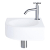 Differnz Cleo hoekfonteinset – 30x30x10 cm – keramiek wit – gebogen chromen kraan met kruisgreep SW373150
