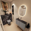 MONDIAZ TURE-DLUX Meuble toilette - 80cm - Smoke - EDEN - vasque Lava - position centrale - sans trou de robinet SW1104106