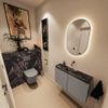 MONDIAZ TURE-DLUX Meuble WC 80 cm Smoke. Lavabo EDEN Lava position milieu. Sans trou de robinet. SW1104106