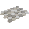 La Mosaic Factory London carreau mosaïque - 28,2x32,1cm - carrelage mural et de sol - Hexagone/Hexagone - Porcelaine mélange blanc Mat SW382566