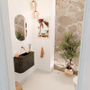 Mondiaz JOYA 63.2cm toiletmeubel - ronding links en rechts kleur Shadow - Wastafel FAYE positie Midden Zonder kraangat kleur Urban. SW1421519