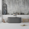 Ideavit Archtec Baignoire semi-îlot 170x80x63cm - Rock Texture - avec trop-plein - bonde clic clac - pieds réglables - gris SW1220456