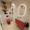 MONDIAZ TURE-DLUX Meuble toilette - 80cm - Fire - EDEN - vasque Opalo - position centrale - sans trou de robinet SW1104302