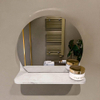 Mondiaz SPOT miroir – Ø 30 cm – avec tablette – Ostra (beige) SW1235658