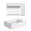 Clou Flush Lavabo compact - 35,5x24,5x10cm - avec plaque de vidage - avec bonde - trou de robinet pré-percé - blanc mat SW106244