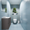 MONDIAZ ADA Toiletmeubel 60x30x50cm met 1 kraangaten 2 lades dark grey mat Wastafel Lex rechts Solid Surface Wit SW472584