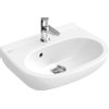 Villeroy en Boch O.novo Compact fontein 45x35cm met overloop 1 kraangat wit 0124100 Villeroy en Boch O.novo Compact fontein 45x35cm met overloop 1 kraangat wit 0124100