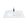 Sanicare q6 lavabo 80x45cm 1 trou pour robinet avec trop-plein rectangle céramique blanc SW536837