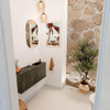 Mondiaz JOYA-DLUX 90cm toiletmeubel - kleur Shadow - Wastafel FAYE positie Rechts 1 kraangat kleur Lava. SW1422848