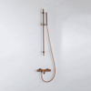 Fortifura Calvi Robinet de baignoire - avec ensemble de douche - douchette à main - flexible de douche lisse - cuivre brossé PVD SW1243262