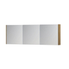 INK SPK1 Spiegelkast - 180x14x60cm - 3 deuren - dubbelzijdige Spiegel - schakelaar en stopcontact - MDF Fineer Natur SW493968