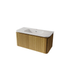 Royal Plaza Terra Ensemble meuble de salle de bains - 100x47x46cm - vasque en céramique blanc brillant - 1 vasque - 1 trou de robinet - 2 tiroirs - sandwood (chêne clair) SW1441227