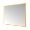 Hotbath &MORE Spiegel - 100x80cm - directe en indirecte LED - color changing - spiegelverwarming - dimbaar - met afstandsbediening - RVS 316 - PVD - geborsteld messing goud SW1246037