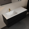 Mondiaz AIVY Ensemble de meuble - 120x45x50cm - 1 trou de robinet - 1 vasque Talc Solid surface - Gauche - 2 tiroirs - avec miroir - MDF Urban SW892268