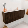 Mondiaz JOYA-DLUX 100cm toiletmeubel - kleur Walnut - Wastafel FAYE positie Midden 1 kraangat kleur Nata. SW1424502