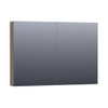 Saniclass Dual spiegelkast 100x70x15cm verlichting geintegreerd rechthoek 2 draaideuren Burned Bark MFC SW371745 Saniclass Dual spiegelkast 100x70x15cm verlichting geintegreerd rechthoek 2 draaideuren Burned Bark MFC SW371745