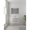 Bruynzeel Bando badmeubelset 90x45cm 1 kraangat 1 wasbak 2 lades met spiegel met softclose Composiet glans wit SW383383 Bruynzeel Bando badmeubelset 90x45cm 1 kraangat 1 wasbak 2 lades met spiegel met softclose Composiet glans wit SW383383