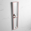 Mondiaz Easy nis 29.5x89.5x8cm voor Inbouw/opbouw 2 open vakken Solid surface Talc/Fire SW643806
