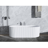 Arcqua Costilla baignoire îlot - 170x80cm - lignes verticales nervurées - acrylique - blanc brillant SW857160