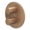 IVY Pact Partie apparente - pour mitigeur thermostatique encastré - 1 robinet d'arrêt - rosace ronde - Cuivre brossé mat PVD SW1030989
