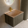 MONDIAZ KURVE-DLUX Meuble de salle de bains 60cm couleur Shadow avec 1 tiroir et 0 portes. Lavabo CLOUD Milieu 1 trou de robinet Arena. SW1431282