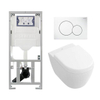 Villeroy & Boch Subway 2.0 DirectFlush compact toiletset - Geberit UP320 inbouwreservoir - softclose - quick release - Geberit Sigma01 glans wit bedieningsplaat - ronde knoppen - white alpin SW47114