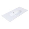 Arcqua Oval lavabo encastré - 101x46x1.5cm - vasque simple - sans trou de robinet - marbre de synthèse - blanc brillant SW1581329