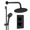 Crosswater MPRO inbouw regendoucheset – Ø20 cm hoofddouche – ronde handdouche – 2 hendels – zwart mat SW1472624