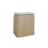 Thebalux Epoch Toiletmeubel - 36x35x41cm - ronding links - hoek rechts - 1 deur - Corian wastafel - zonder kraangat - Blanc SW1436540